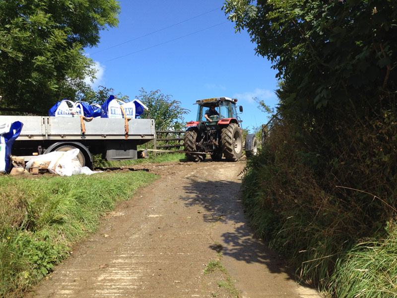 Pulling out the delivery lorry